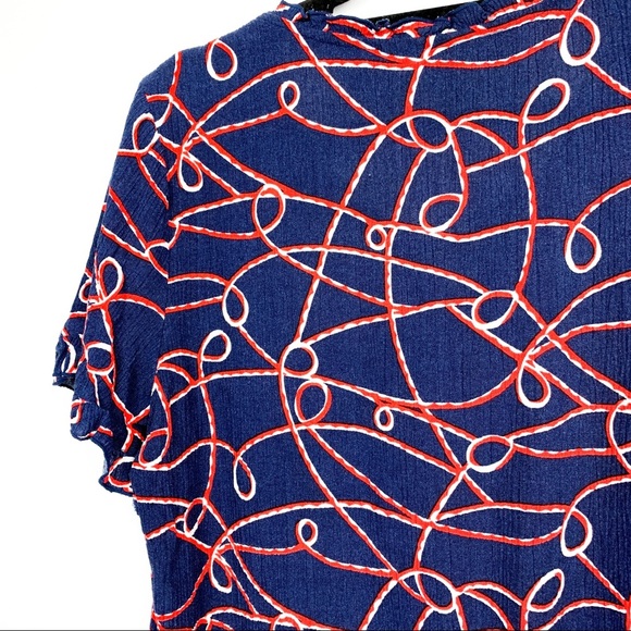 Sag Harbor Blue & Red Short Sleeve Blouse - Picture 8 of 9